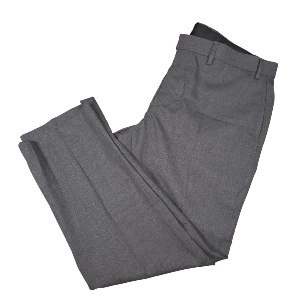 Lauren Ralph Lauren Mens Gray Dress Pants Flat Front Trousers 38W x 29L